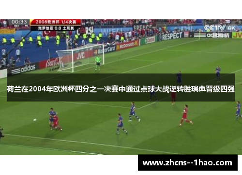 荷兰在2004年欧洲杯四分之一决赛中通过点球大战逆转胜瑞典晋级四强